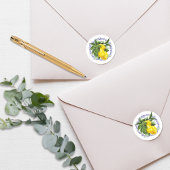 Sticker Rond Limon & Broderie Anglaise Élégant