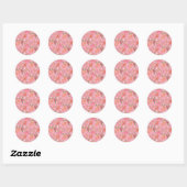Sticker Rond Limonade Rose Florale  (Feuille)