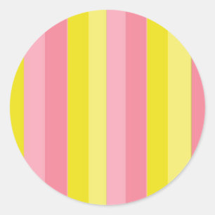 Sticker Rond Limonade rose rayée