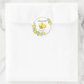 Sticker Rond limoncello aquarelle lemon mariage été (Sac)