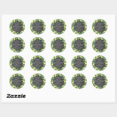 Sticker Rond Limoncello Chalkboard Monogramme Favoriser (Feuille)
