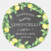 Sticker Rond Limoncello Chalkboard Monogramme Favoriser (Devant)