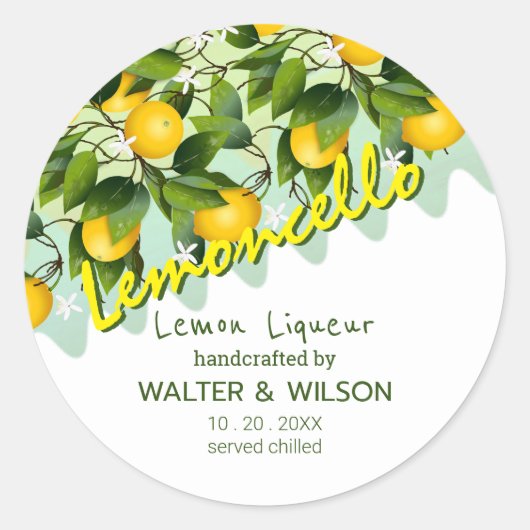 Sticker Rond Limoncello Citron Citrus (Devant)