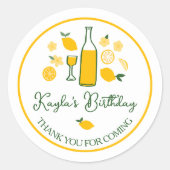Sticker Rond Limoncello Citronnade Citron Joyeux Anniversaire P (Devant)