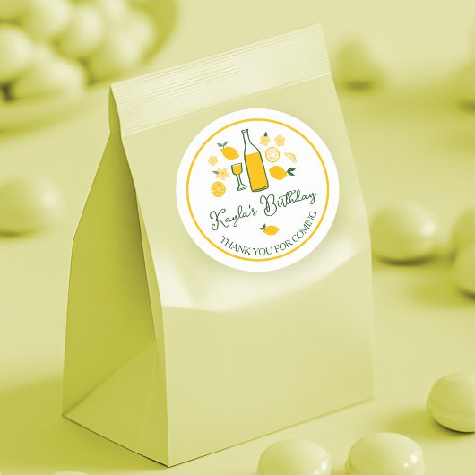 Sticker Rond Limoncello Citronnade Citron Joyeux Anniversaire P