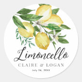 Sticker Rond Limoncello Citrus Mariage floral (Devant)