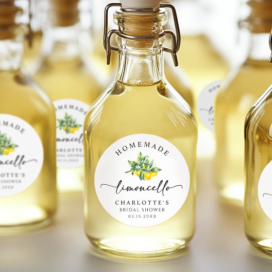 Sticker Rond Limoncello d'aquarelle de citron