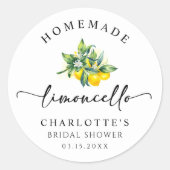 Sticker Rond Limoncello d'aquarelle de citron (Devant)