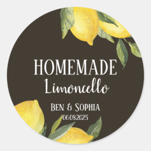 Sticker Rond Limoncello de citron rustique moderne fait maison