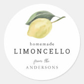Sticker Rond Limoncello Lemon Floral Blanc (Devant)