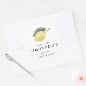 Sticker Rond Limoncello Lemon Floral Blanc (Enveloppe)