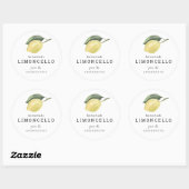Sticker Rond Limoncello Lemon Floral Blanc (Feuille)