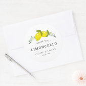 Sticker Rond Limoncello Lemon Floral Mariage Merci (Enveloppe)