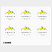 Sticker Rond Limoncello Lemon Floral Mariage Merci (Feuille)