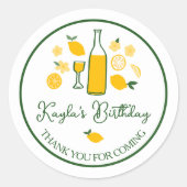Sticker Rond Limoncello Lemonade Lemon CUSTOM Anniversaire (Devant)