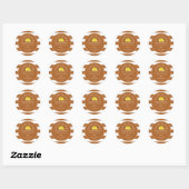 Sticker Rond Limoncello moderne Rustique Orange Stripe (Feuille)