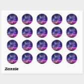 Sticker Rond Limousine rose pour fête d'anniversaire Sweet 16 e (Feuille)