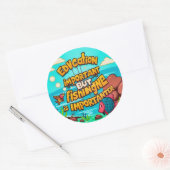 Sticker Rond L'importance de la pêche et de l'éducation (Enveloppe)