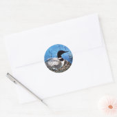 Sticker Rond Lin commun sur nid (Enveloppe)