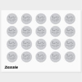 Sticker Rond Lin gris clair Simple Script Welcome Thank (Feuille)