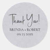 Sticker Rond Lin gris clair Simple Script Welcome Thank (Devant)
