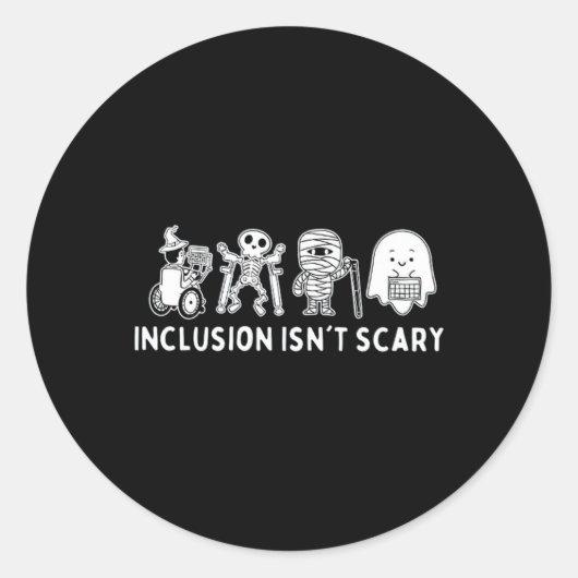 Sticker Rond L'inclusion n'est pas effrayant enseignant Squelet (Devant)