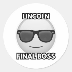 Sticker Rond Lincoln Dernier Boss Emoji Cool