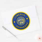 Sticker Rond Lincoln Nebraska (Enveloppe)