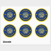 Sticker Rond Lincoln Nebraska (Feuille)