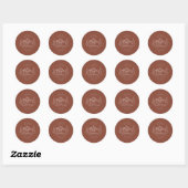 Sticker Rond Line Art Mounts Mariage Mariage en terre cuite (Feuille)