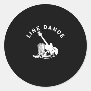 Sticker Rond Line Dance Line Dancing Pays Western Music Cadeau