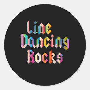 Sticker Rond Line Dancing Rocks Line Dance Country Boots Cadeau