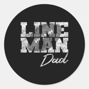 Sticker Rond Lineman Papa - Joueur de football - Famille corres