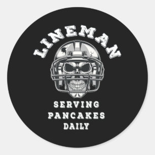 Sticker Rond Lineman sert des crêpes tous les jours