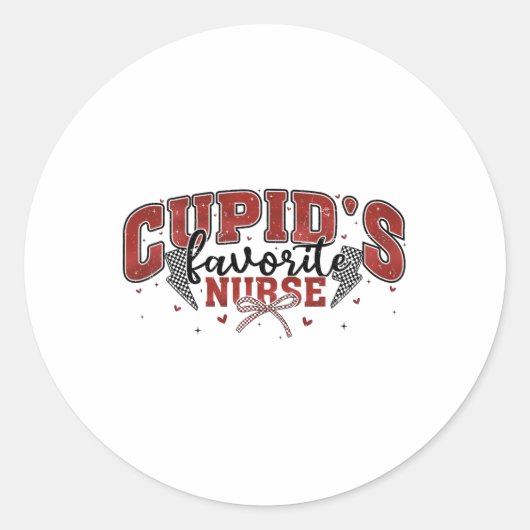 Sticker Rond L'infirmière préférée de Cupid Valentine (Devant)