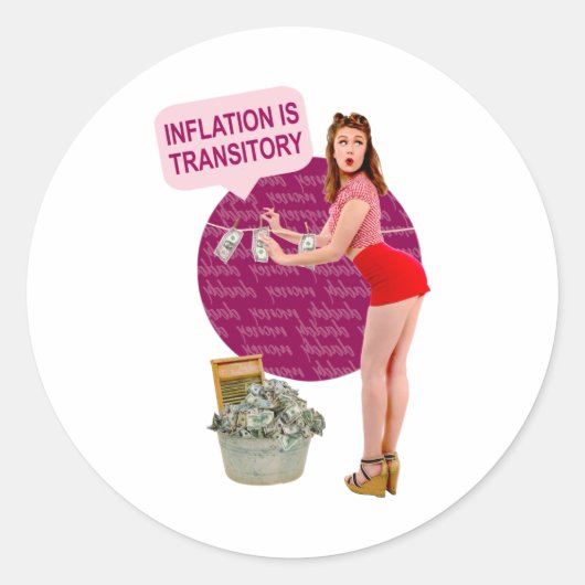 Sticker Rond L'inflation est transitoire (Devant)