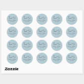 Sticker Rond Linge bleu clair Simple Script Welcome (Feuille)