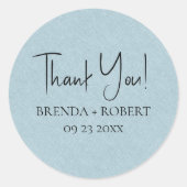 Sticker Rond Linge bleu clair Simple Script Welcome (Devant)