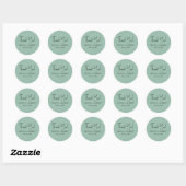 Sticker Rond Linge vert clair Simple Script Welcome (Feuille)