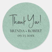 Sticker Rond Linge vert clair Simple Script Welcome (Devant)