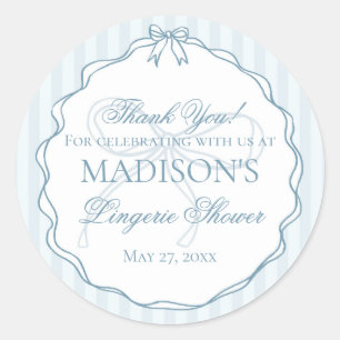 Sticker Rond Lingerie Bleue Cadeau de Fête de Fiançailles sous