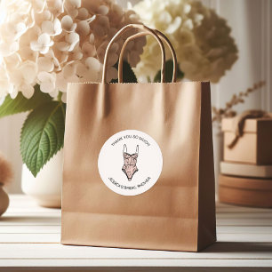 Sticker Rond Lingerie de Nuit Dessinée à la Main Neutre Douche