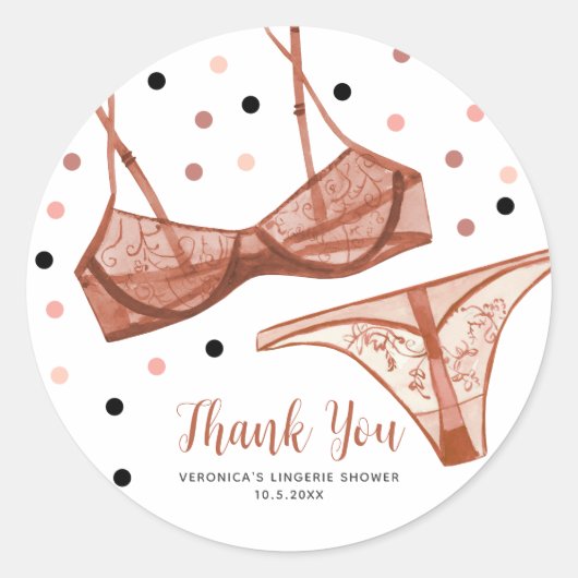 Sticker Rond Lingerie Rouge Mariage (Devant)