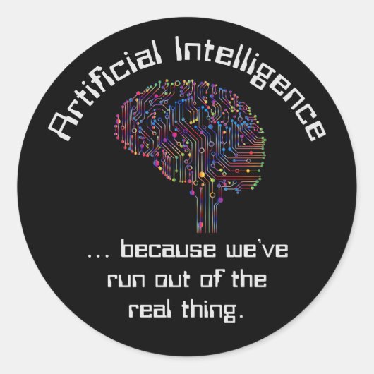 Sticker Rond L'intelligence artificielle contre la réalité (Devant)