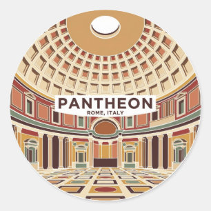 Sticker Rond L'intérieur du Panthéon Italie