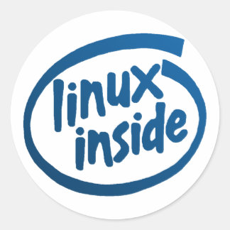 Sticker Rond Linux à l'intérieur