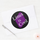 Sticker Rond Linux est cool (Enveloppe)