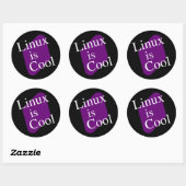 Sticker Rond Linux est cool (Feuille)