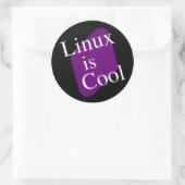 Sticker Rond Linux est cool (Sac)