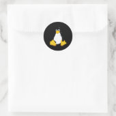 Sticker Rond Linux Gris petit (Sac)